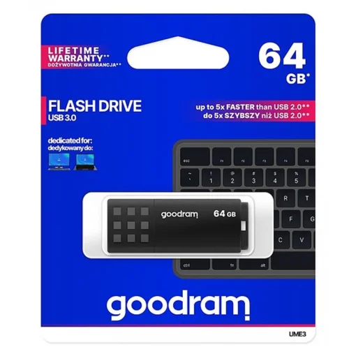 Флеш-накопитель USB3.0 64GB GOODRAM UME3 Black (UME3-0640K0R11)
