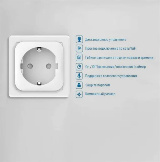 Розумна Wi-Fi розетка ColorWay 16A/3680W одинарна (CW-SP1A-PT)