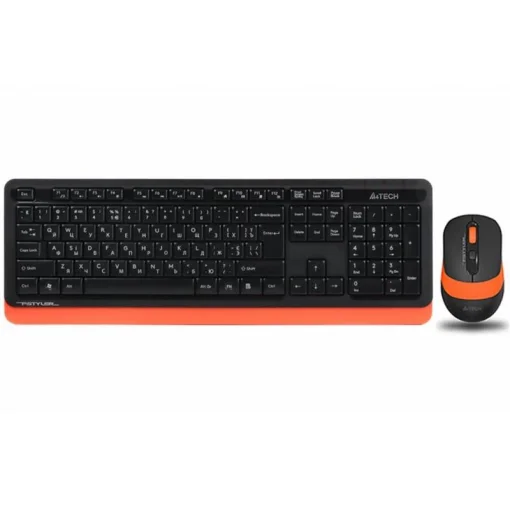 Комплект (клавиатура, мышка) беспроводной A4Tech Fstyler FG1010 Orange USB
