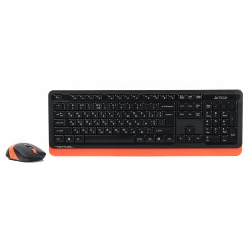 Комплект (клавиатура, мышка) беспроводной A4Tech Fstyler FG1010 Orange USB