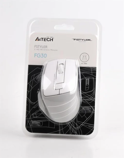 Мышка беспроводная A4Tech FG30 Grey/White USB