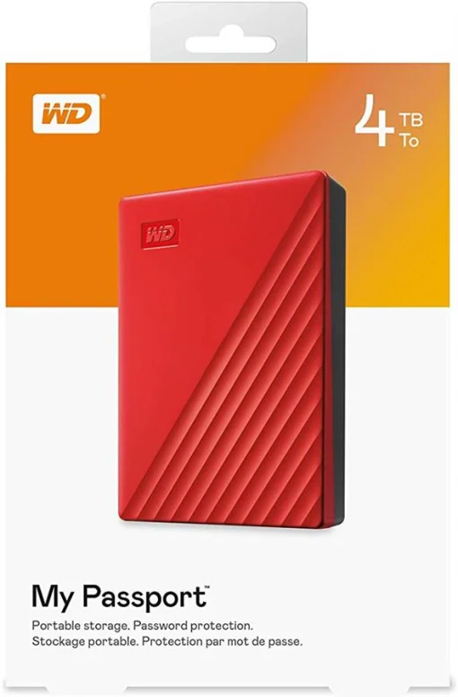 Внешний жесткий диск 2.5" USB 4.0TB WD My Passport Red (WDBPKJ0040BRD-WESN)