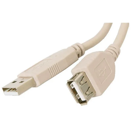 Кабель Atcom USB-USB V 2.0 (F/M), удлинитель, 1.8 м, ferrite core, белый (3789)