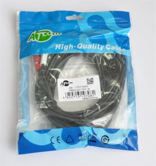 Кабель ATCOM mini-jack 3.5 мм - 2RCA 3м Black (10708)