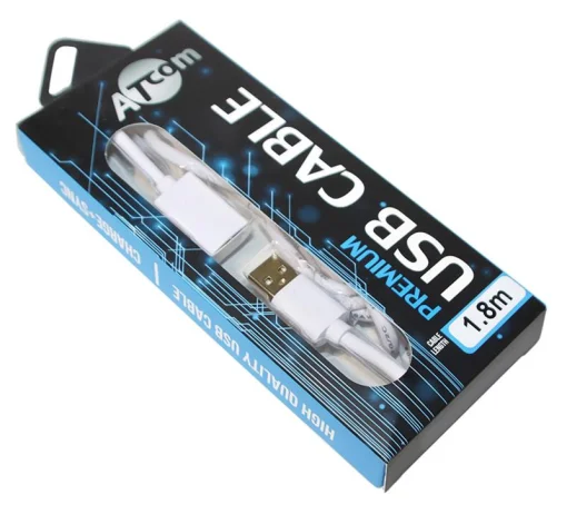 Кабель Atcom (13425) USB 2.0 AM/AF, 1.8м, белый + Gold plated, блистер