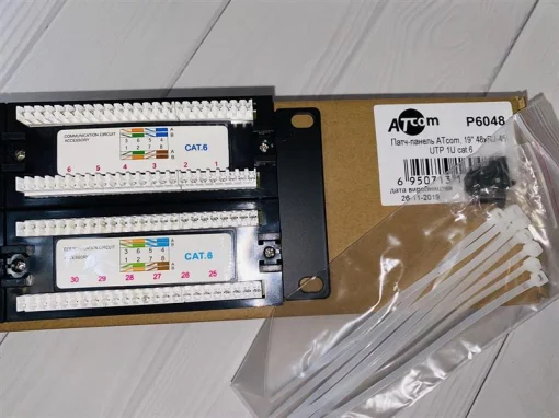 Патч-панель ATcom P6048 19" 48хRJ-45 UTP 1U cat.6