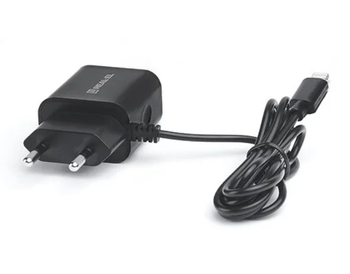 Сетевое зарядное устройство REAL-EL CH-217 (2USB, 2.1A) Black + кабель Lightning