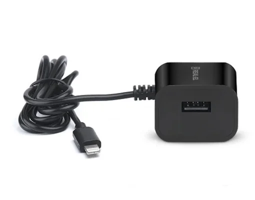 Сетевое зарядное устройство REAL-EL CH-217 (2USB, 2.1A) Black + кабель Lightning