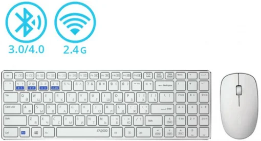 Комплект (клавиатура, мышка) Rapoo 9300M Wireless White