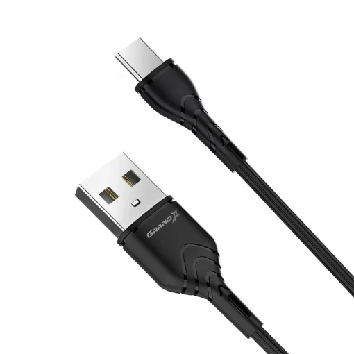 Кабель Grand-X USB-USB Тип C, Cu, 3A, 1м, Fast Сharge, Black (PC-03B)