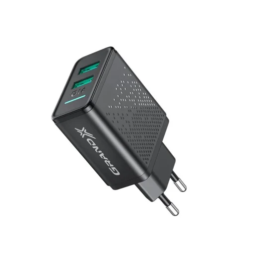 Сетевое зарядное устройство для Grand-X (2xUSB 3.1А) Black (CH-60)