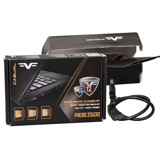 Карман внешний FRIME FHE80.25U30 2.5" SATA to USB 3.0 Clear