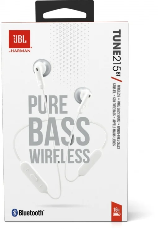 Bluetooth-гарнитура JBL Tune T215BT White (JBLT215BTWHT)
