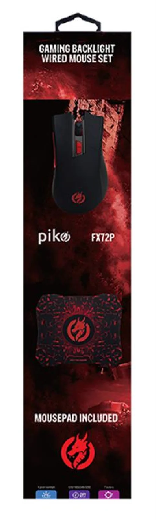 Мышка Piko FX72 (1283126489495) Black USB + коврик