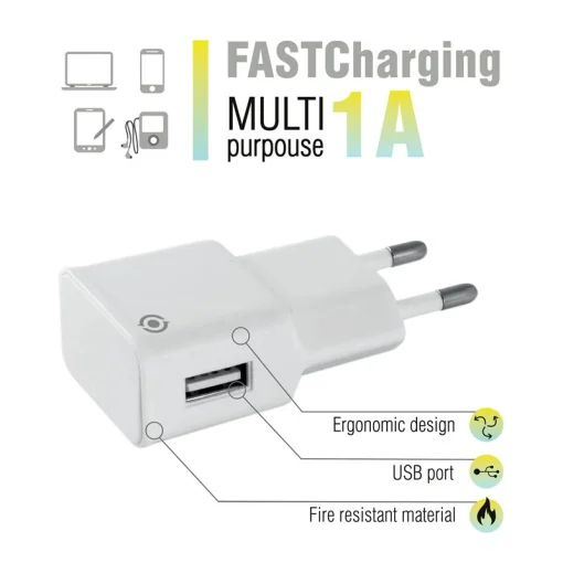 Сетевое зарядное устройство для Piko TC-101 (1USBx1A) White (1283126477553)