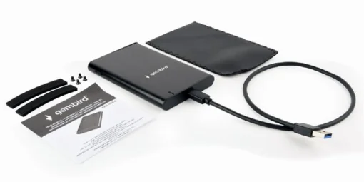 Внешний карман Gembird SATA HDD 2.5", USB 3.1, алюминий, Black (EE2-U3S-6)