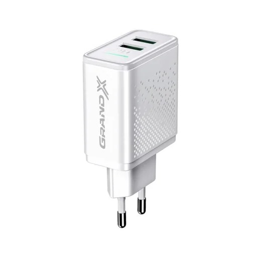 Сетевое зарядное устройство для Grand-X (2xUSB 3.1А) White (CH-60W)