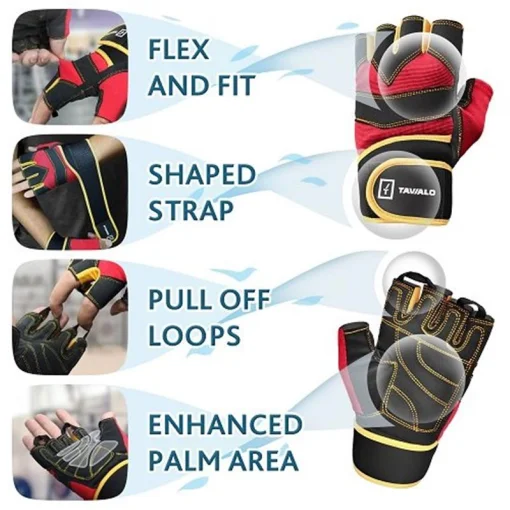 Перчатки для фитнеса Tavialo мужские M Black-Red-Yellow (189203007)