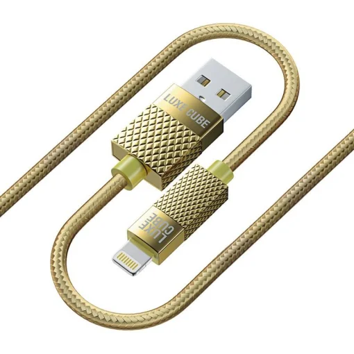 Кабель Luxe Cube Premium USB-Lightning, 1м, золотой (8886668686150)