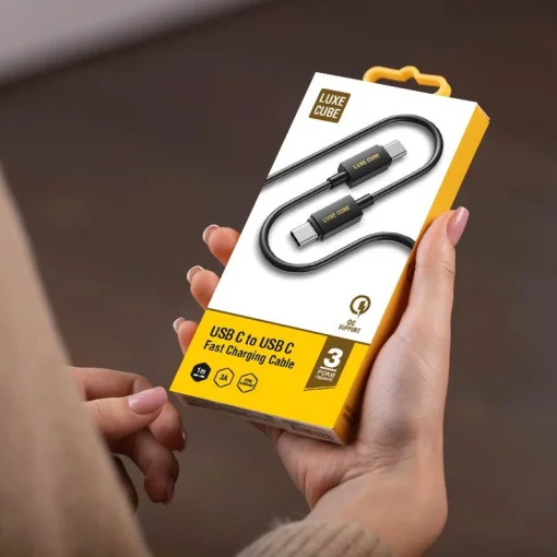 Кабель Luxe Cube USB Type C, 3А, 1м, черный (8886668698467)
