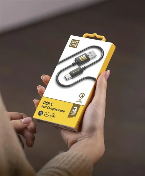 Кабель Luxe Cube USB-USB Type C, 3А, 1м, черный (8886668686112)