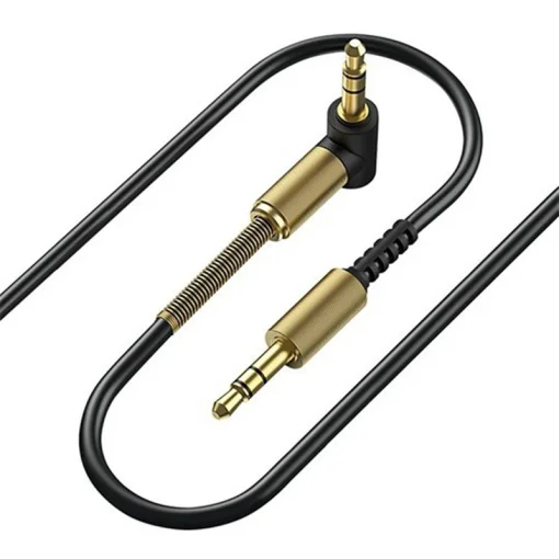 Аудио-кабель Luxe Cube AUX Spring 1.2м, черный (7775557576157)