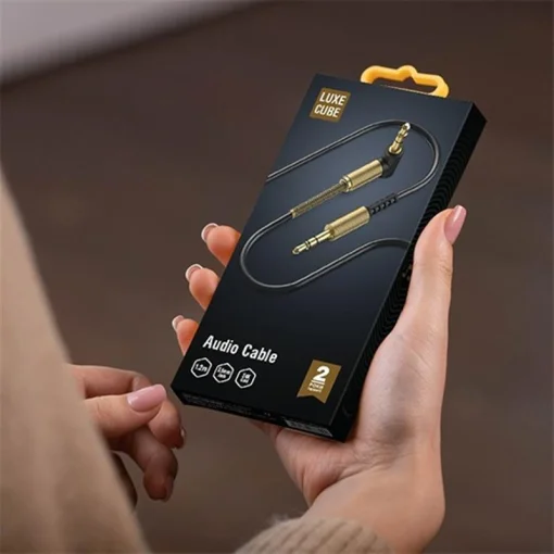 Аудио-кабель Luxe Cube AUX Spring 1.2м, черный (7775557576157)