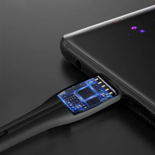 Кабель ColorWay USB-Type-C, 2.4А, 1м, PVC + Led, Black (CW-CBUC034-BK)