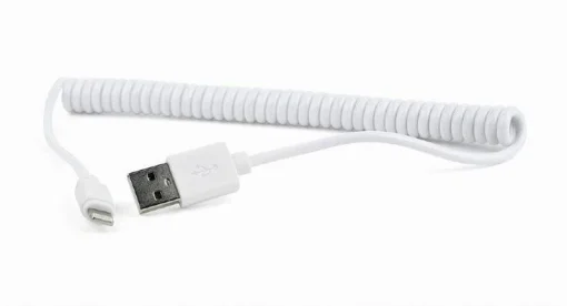 Кабель Cablexpert (CC-LMAM-1.5M-W) USB2.0 - Lightning, 1.5 м, спиральный, белый
