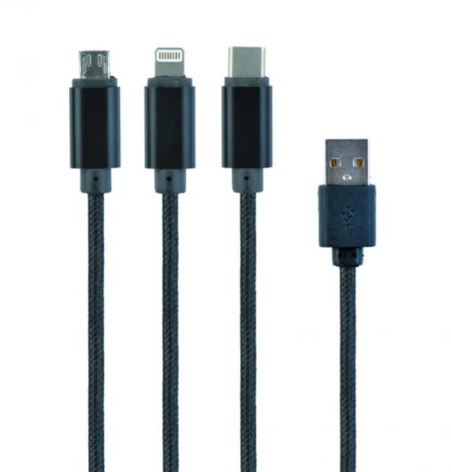 Кабель Cablexpert (CC-USB2-AM31-1M) USB BM - Lightning/MicroUSB/USB-C, 1м, черный