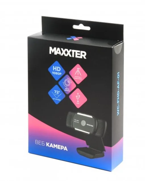 Веб-камера MAXXTER USB 2.0 FullHD Auto-Focus Black (WC-FHD-AF-01)