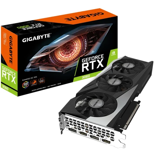 Видеокарта GF RTX 3060 12GB GDDR6 Gaming OC Gigabyte (GV-N3060GAMING OC-12GD)