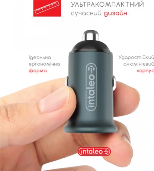 Автомобильное зарядное устройство для Intaleo CCGQPD238 (2USB, 3A) Grey (1283126509971)