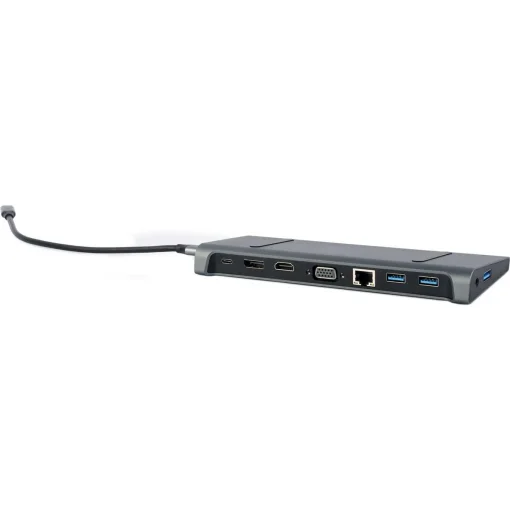 Док-станция Cablexpert USB-C 9-в-1 (A-CM-COMBO9-02) USB-хаб + HDMI/VGA/PD/LAN/3.5-мм аудио