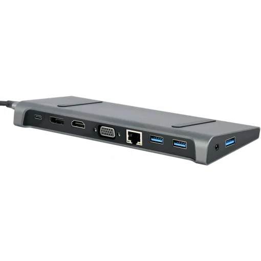 Док-станция Cablexpert USB-C 9-в-1 (A-CM-COMBO9-02) USB-хаб + HDMI/VGA/PD/LAN/3.5-мм аудио