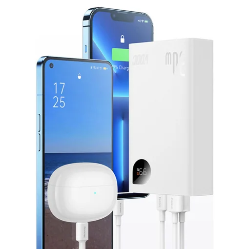 Повербанк BASEUS Adaman2 Digital Display 30W PD+QC 20000mAh White (PPAD050002)