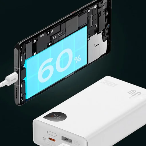 Повербанк BASEUS Adaman2 Digital Display 30W PD+QC 20000mAh White (PPAD050002)
