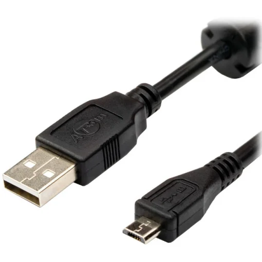 Кабель ATCOM USB-A 2.0/Micro-B (M/M) Black 1.8м (9175)