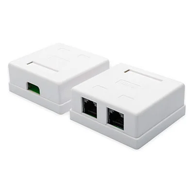 Розетка накладна ATCOM 2xRJ-45 Cat.5e UTP White (15254)
