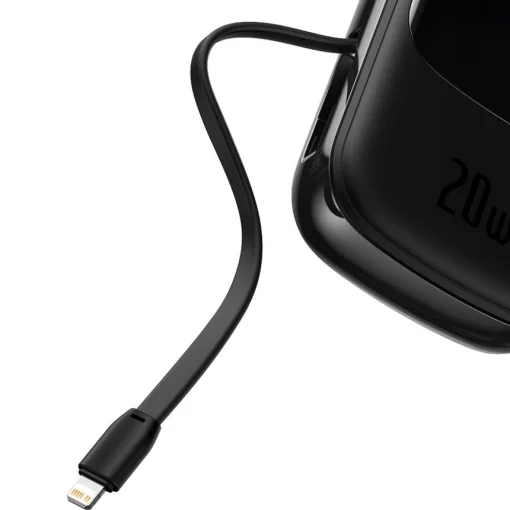 Повербанк BASEUS Q Pow Lightning Cable 20W PD+QC 20000mAh Black (PPQD-H01)
