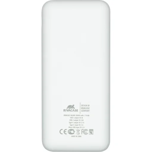 Повербанк RIVACASE Rivapower VA2081 20000mAh White