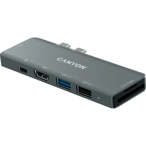 Порт-реплікатор CANYON DS-5 USB-C Multiport Docking Station 7-in-1 (CNS-TDS05B)