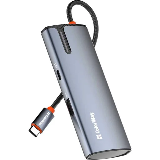 Порт-реплікатор COLORWAY 5-in-1 USB-C to 1xHDMI, 3xUSB3.0, PD100W (CW-HUB01)