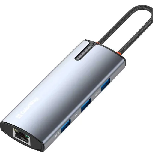 Порт-реплікатор COLORWAY 6-in-1 USB-C to 1xHDMI, 3xUSB3.0, PD100W, LAN (CW-HUB02)