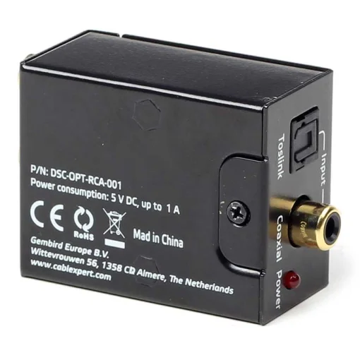 Адаптер CABLEXPERT Digital to Analog Audio Black (DSC-OPT-RCA-001)