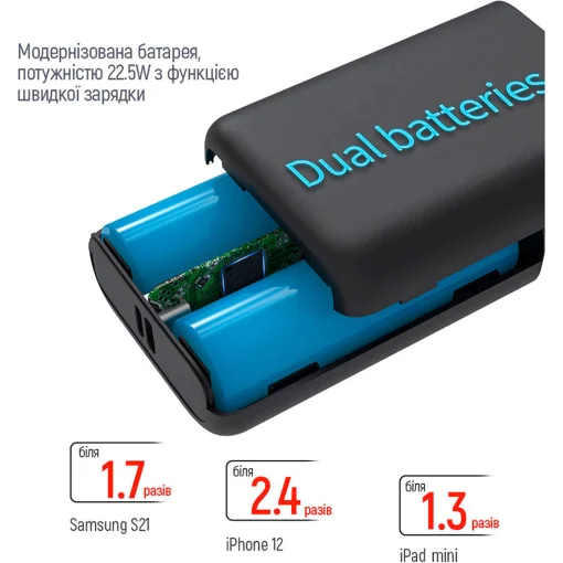 Повербанк COLORWAY Full Power PD+QC 10000mAh Black (CW-PB100LPK2BK-PDD)
