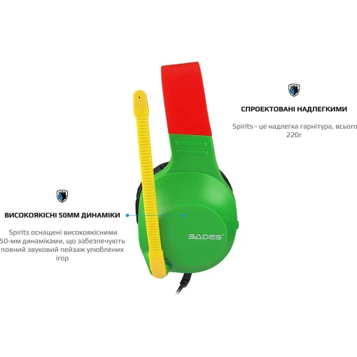 Навушники геймерскі SADES SA-721 Spirits Rasta