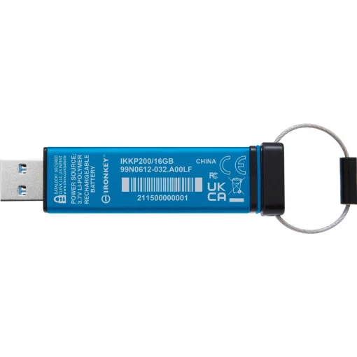 Флэшка KINGSTON IronKey Keypad 200 USB3.2 16GB Blue (IKKP200/16GB)