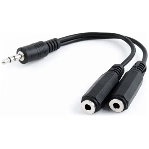 Сплиттер CABLEXPERT mini-jack/mini-jack (M/F) 3.5мм Black 0.1м (CCA-415-0.1M)
