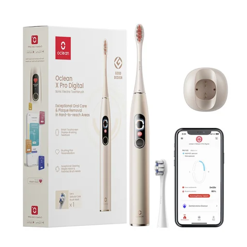Умная зубная электрощетка Oclean X Pro Digital Electric Toothbrush Champagne Gold (6970810552553)